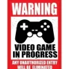 Egpull<Metal Tin Sign "Warning: Video Game in Progress" Gamer Bedroom Wall Decor #F-101 - Miniature Marvels: Airplane Models & Painted Dice