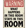 Egpull<Metal Tin Sign "Warning: What Happens Stays In Room" Man Cave Wall Decor #C-101 - Miniature Marvels: Airplane Models & Painted Dice