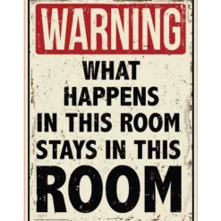 Egpull<Metal Tin Sign "Warning: What Happens Stays In Room" Man Cave Wall Decor #C-101 - Miniature Marvels: Airplane Models & Painted Dice