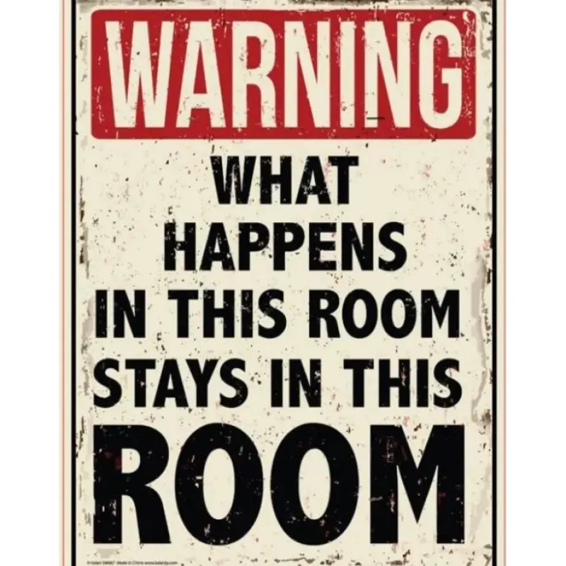 Egpull<Metal Tin Sign "Warning: What Happens Stays In Room" Man Cave Wall Decor #C-101 - Miniature Marvels: Airplane Models & Painted Dice