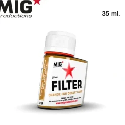 Paint<MIG Productions: Filter - Orange for Desert Camo 35ml LTG AK-F419 - Miniature Marvels: Airplane Models & Painted Dice
