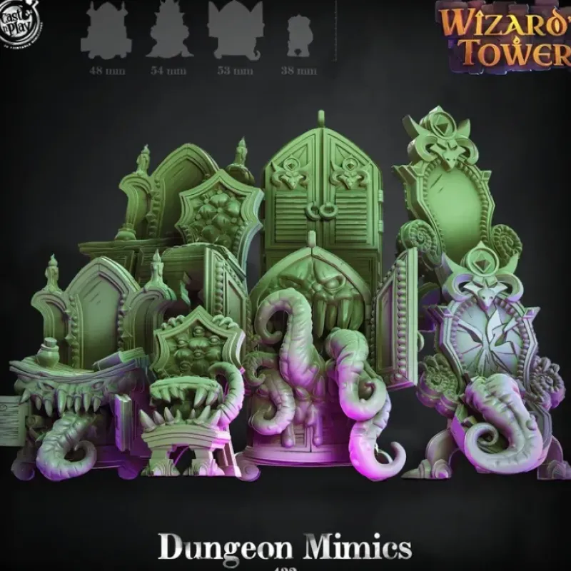 Miniature<Mimics - Miniature Marvels: Airplane Models & Painted Dice