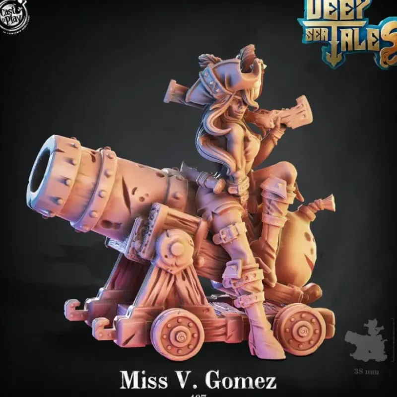 Miniature<Miss Vixen Gomez - Miniature Marvels: Airplane Models & Painted Dice