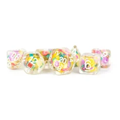 Dice<16mm Resin Poly Dice Set: Fruit Dice MET 748 - Miniature Marvels: Airplane Models & Painted Dice