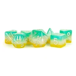 Dice<16mm Resin Poly Dice Set: Layered Stardust Tropics MET 765 - Miniature Marvels: Airplane Models & Painted Dice