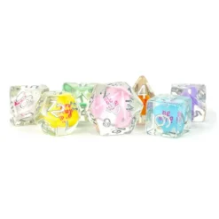 Dice<16mm Resin Poly Dice Set: Love Dice MET 749 - Miniature Marvels: Airplane Models & Painted Dice