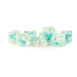 Dice<16mm Resin Poly Dice Set: Snowflake Dice MET 752 - Miniature Marvels: Airplane Models & Painted Dice