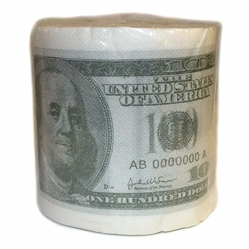 Egpull<Money Toilet Paper Roll 100 Dollar Bill Tissue TP Benjamin Funny Gag Bath Joke $ - Miniature Marvels: Airplane Models & Painted Dice