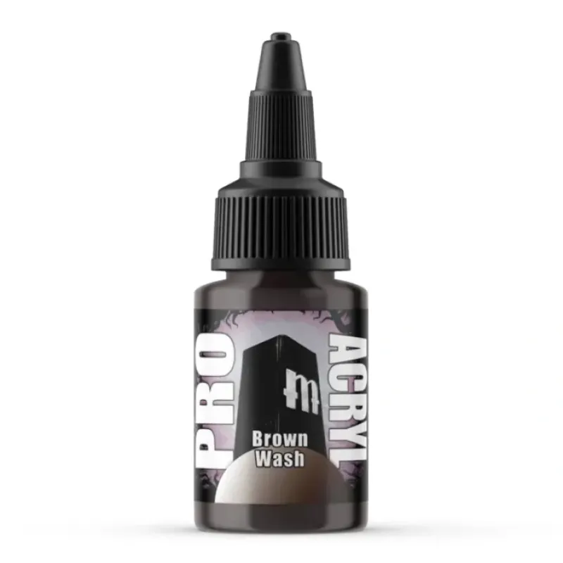 Paint<Monument Hobbies Pro Acryl Standard Brown Wash 22ml - Miniature Marvels: Airplane Models & Painted Dice