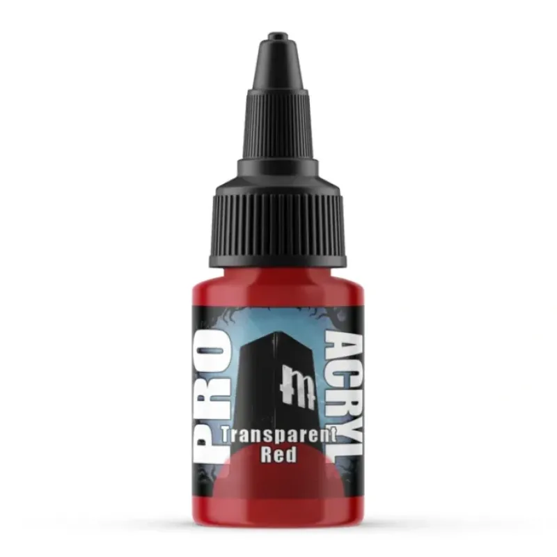 Paint<Monument Hobbies Pro Acryl Standard Transparent Red 22ml - Miniature Marvels: Airplane Models & Painted Dice
