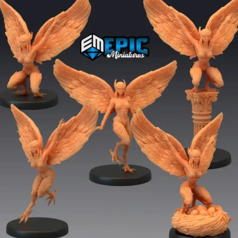 Miniature<Mountain Harpies - Miniature Marvels: Airplane Models & Painted Dice