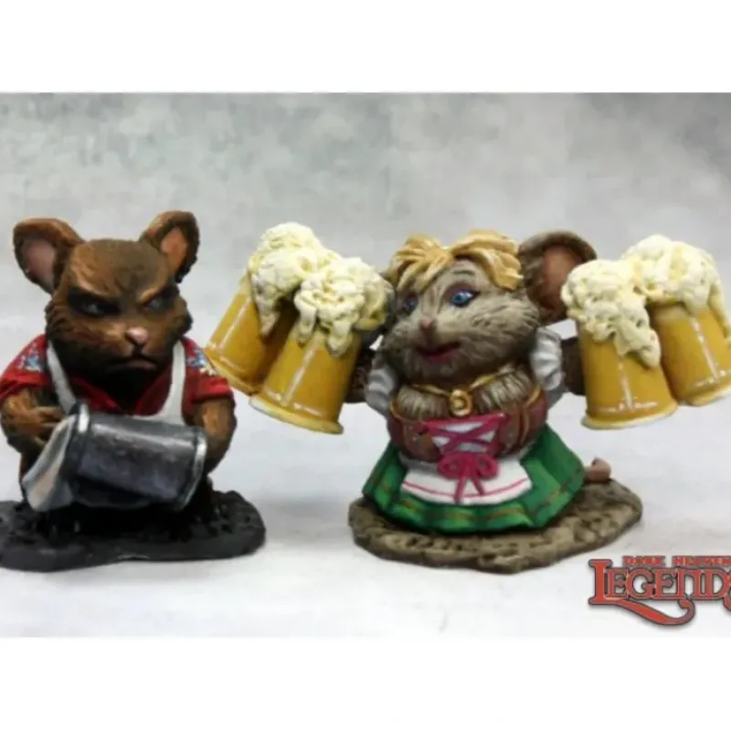 Miniature<Mousling Bartender and Wench: Dark Heaven Legends RPR 03633 - Miniature Marvels: Airplane Models & Painted Dice