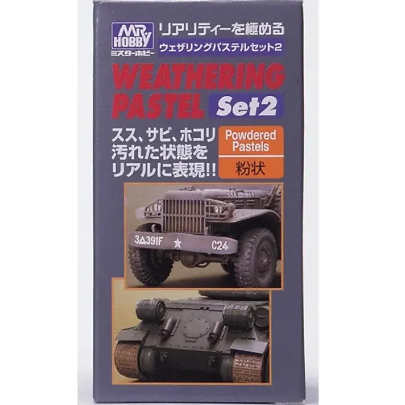 Paint<Mr. Weathering Pastel - Set 2 LTG MRHOB-PP102 - Miniature Marvels: Airplane Models & Painted Dice