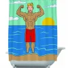 Egpull<MUSCLE BUFF MAN - Funny Gag "Fill in Face" Shower Curtain - BigMouth Inc. - Miniature Marvels: Airplane Models & Painted Dice