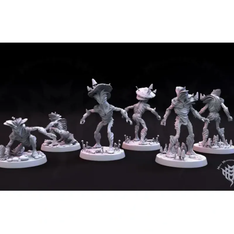 Miniature<Myconid Watchers - Miniature Marvels: Airplane Models & Painted Dice