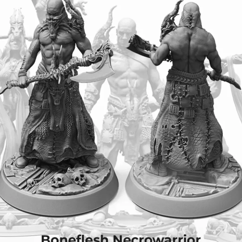 Miniature<Necrowarrior, 32mm - Miniature Marvels: Airplane Models & Painted Dice