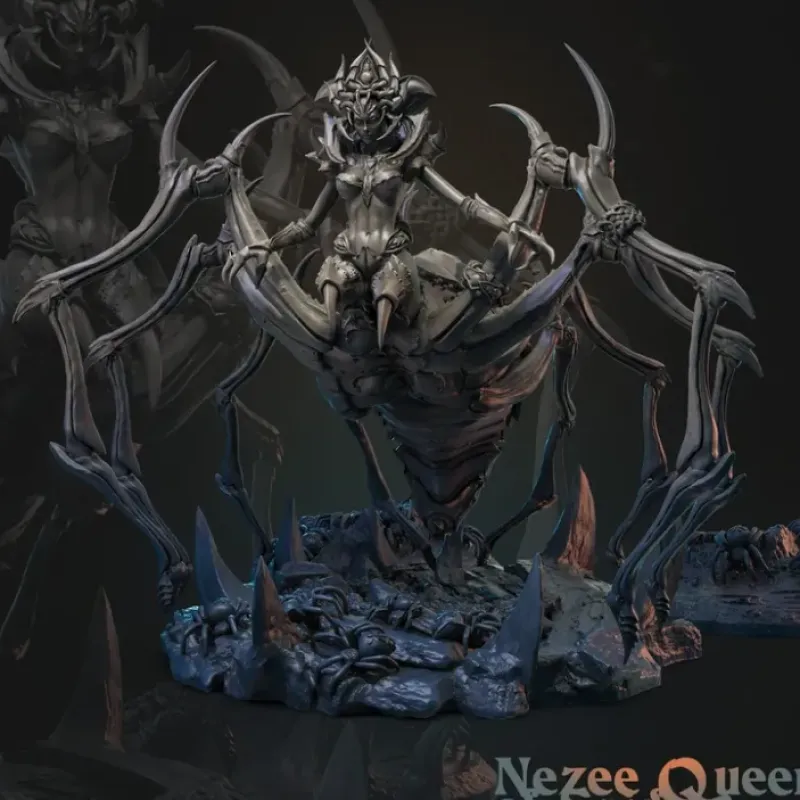 Miniature<Nezee, Queen of Spiders - Miniature Marvels: Airplane Models & Painted Dice