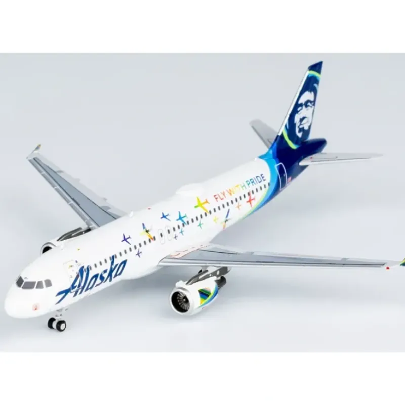 Airplane Model*NG 15018 1:400 Alaska Airlines Airbus A320-200 N854 "Fly with Pride" - Miniature Marvels: Airplane Models & Painted Dice