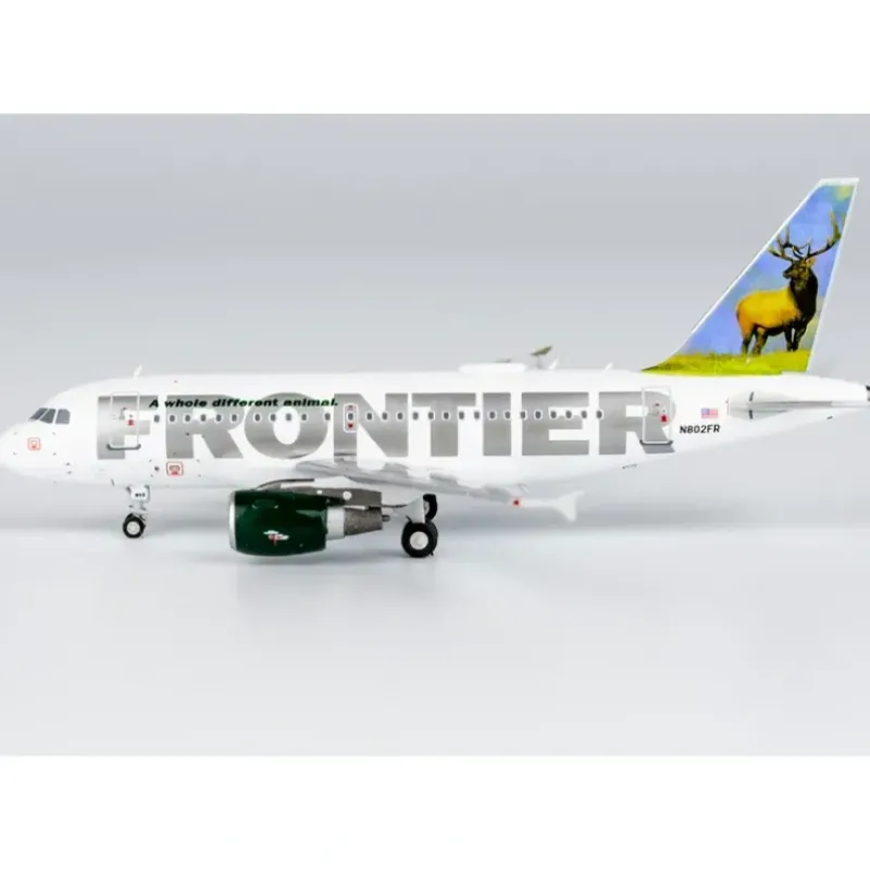 Airplane Model*NG 48010 1:400 Frontier Airlines Airbus A318-100 N802FR (Montana the Elk) - Miniature Marvels: Airplane Models & Painted Dice