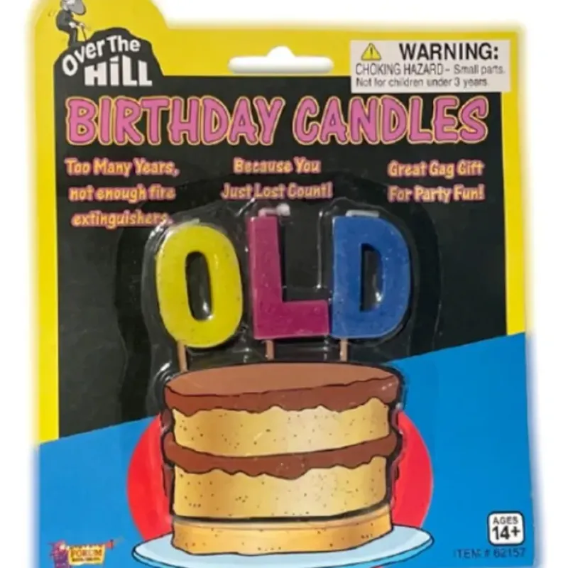 Egpull<OLD - Over The Hill Birthday Candle Cake Topper - Gag Prank Joke Retirement - Miniature Marvels: Airplane Models & Painted Dice