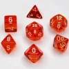 Dice<Orange / White: Translucent Polyhedral Dice Set (7's) CHX 23073 - Miniature Marvels: Airplane Models & Painted Dice