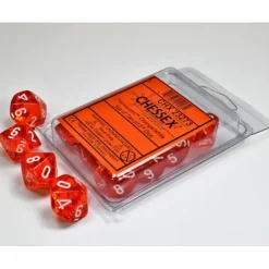 Dice<Orange / White: Translucent d10 Dice Set (10's) CHX 23273 - Miniature Marvels: Airplane Models & Painted Dice