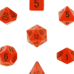 Dice<Orange with Black: Opaque Polyhedral Dice Set (7's) CHX 25403 - Miniature Marvels: Airplane Models & Painted Dice