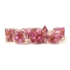 Dice<Pearl Dice Pink w/ Copper Numbers 16mm Resin Poly Dice Set MET 691 - Miniature Marvels: Airplane Models & Painted Dice