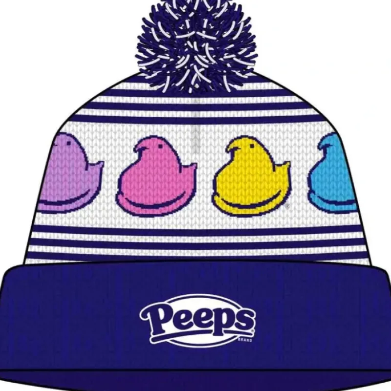 Egpull<PEEPS Marshmallow Candy Pom Pom Beanie Hat - Retro Trendy Skater Winter Soft Cap - Miniature Marvels: Airplane Models & Painted Dice