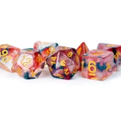 Dice<Phoenix Ash 16mm Poly Dice Set MET 704 - Miniature Marvels: Airplane Models & Painted Dice
