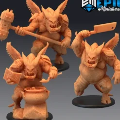 Miniature<Pig Demons - Miniature Marvels: Airplane Models & Painted Dice