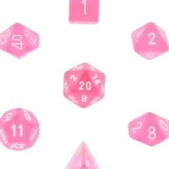 Dice<Pink / White: Frosted Polyhedral Dice Set (7's) CHX 27464 - Miniature Marvels: Airplane Models & Painted Dice