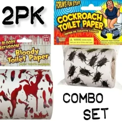 Egpull<2pk BLOODY & COCKROACH Toilet Paper Rolls - Party Bathroom Spooky Scary Horror - Miniature Marvels: Airplane Models & Painted Dice