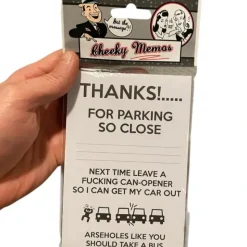 Egpull<50-PK Cheeky Memo Note Pad Thanks For Parking So Close! - Arseholes! Gag Joke - Miniature Marvels: Airplane Models & Painted Dice