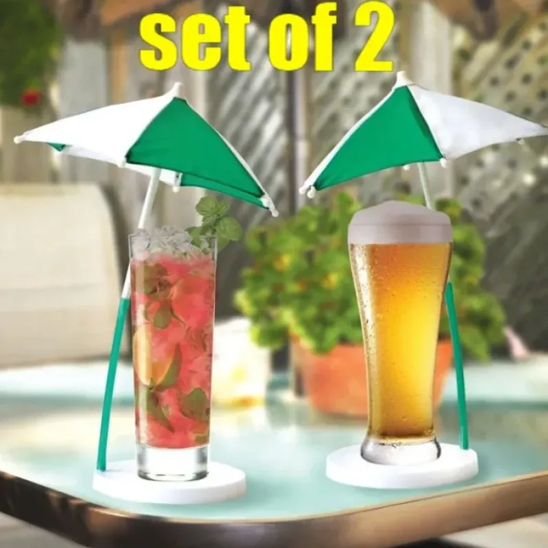 Egpull<2pk Corona Beach Style Umbrella Beer Cocktail Coasters - Kitchen Bar Set Holders - Miniature Marvels: Airplane Models & Painted Dice