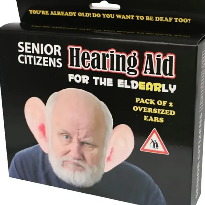 Egpull<2pk JUMBO EARS Hearing Aids - Over the Hill Old Classic Gag Joke Novelty Gift - Miniature Marvels: Airplane Models & Painted Dice