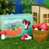 Egpull<4-pk Mini Mushroom Plant Pot Markers Figurine Statues - Cute Fun Decorations - Miniature Marvels: Airplane Models & Painted Dice
