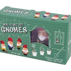 Egpull<4-pk Mini Plant Pot Gnome Statues - Cute Garden Planter Marker Decorations - Miniature Marvels: Airplane Models & Painted Dice