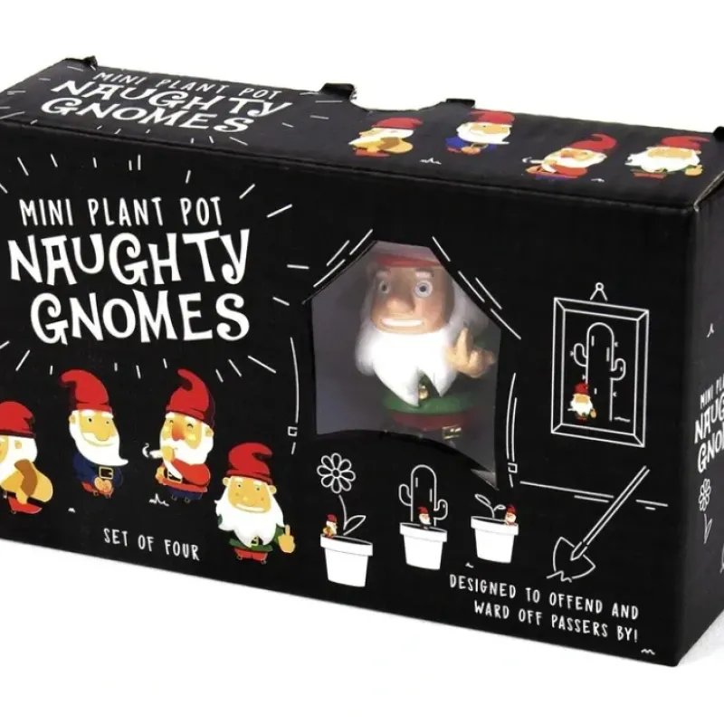 Egpull<4-pk Naughty Adult Gnomes Plant Pot Marker Figurine Statue Planters - Miniature Marvels: Airplane Models & Painted Dice