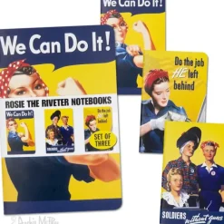 Egpull<3PK Rosie the Riveter Notebook Journals School Kitchen Note Pads - Archie McPhee - Miniature Marvels: Airplane Models & Painted Dice