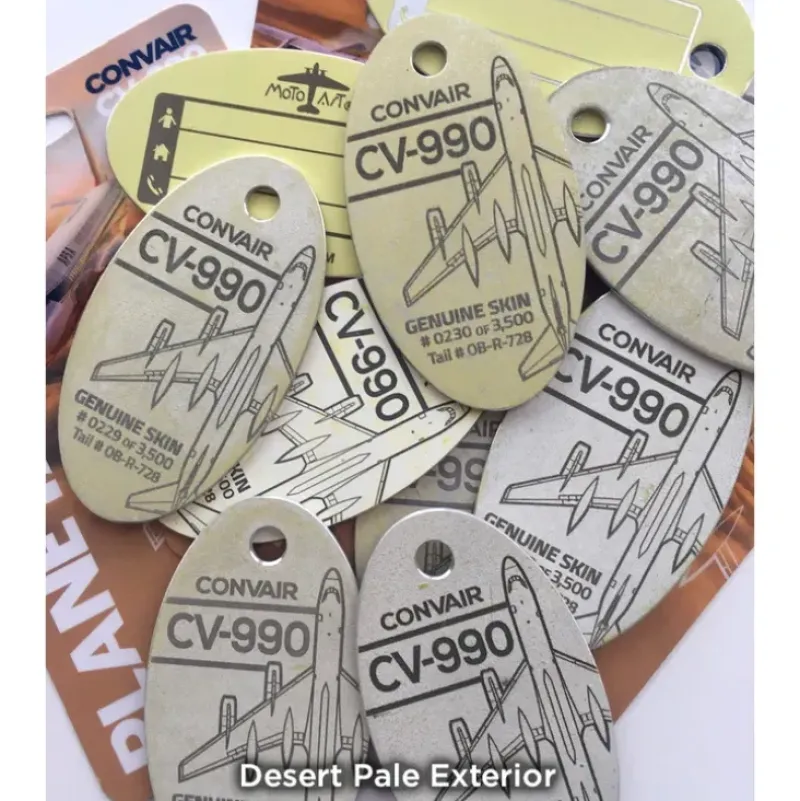 Airplane Model*Plane Tags Convair CV-990 OB-R-728 (Desert Pale Exterior) - Miniature Marvels: Airplane Models & Painted Dice