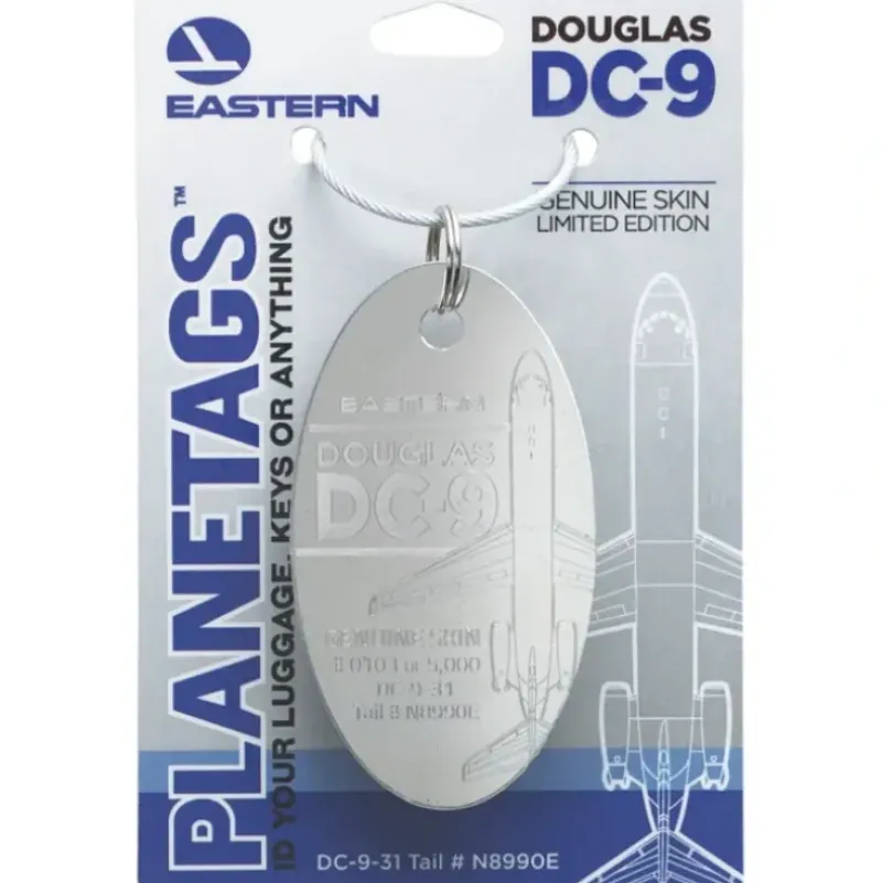 Airplane Model*Plane Tags Eastern Airlines Douglas DC-9-31 #N8990E - Miniature Marvels: Airplane Models & Painted Dice