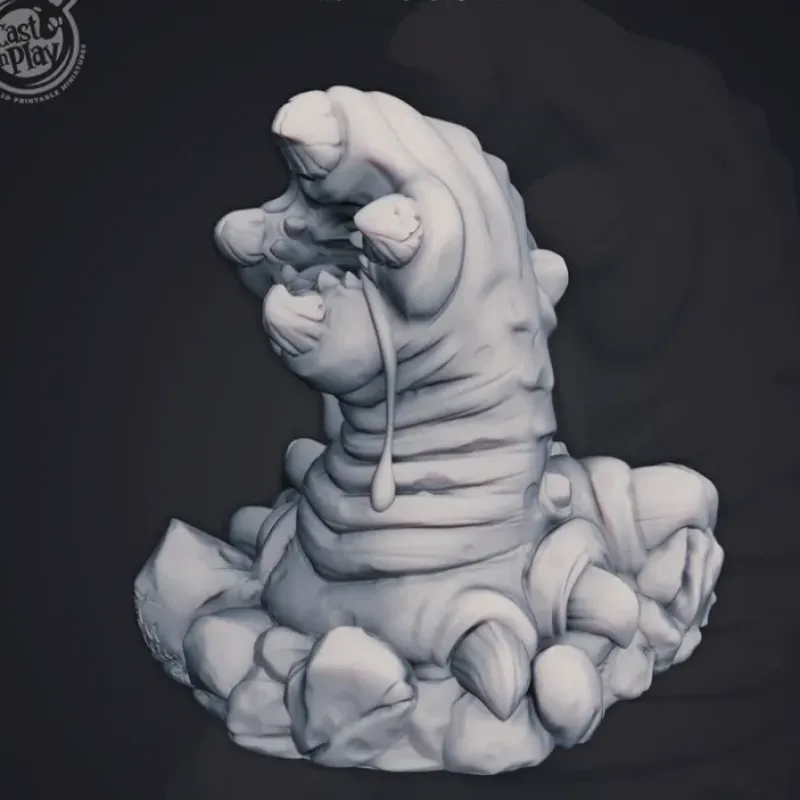 Miniature<Poisonteeth Worm - Miniature Marvels: Airplane Models & Painted Dice