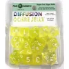 Dice<Polyhedral Dice: Diffusion Ochre Jelly with White Numbers - Set of 15 R4I 50405-FB - Miniature Marvels: Airplane Models & Painted Dice