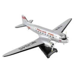 Airplane Model*Postage Stamp PS5559-4 TWA DC-3 1/44 - Miniature Marvels: Airplane Models & Painted Dice