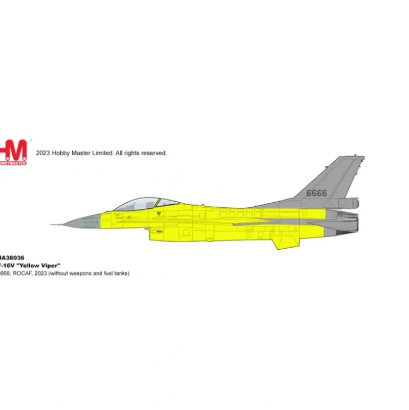Airplane Model*Pre Order Hobby Master HA38036 1:72 F-16V "Yellow Viper" 6666, ROCAF, 2023 (with 2 x AIM-9x, 1 x middle fuel tank) - Miniature Marvels: Airplane Models & Painted Dice