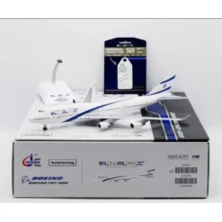 Airplane Model*Pre-Order JC Wings XX20319A 1:200 El Al Israel Airlines Boeing 747-400 Reg: 4X-ELA "Flaps Down" + Limited Edition Aviationtag - Miniature Marvels: Airplane Models & Painted Dice