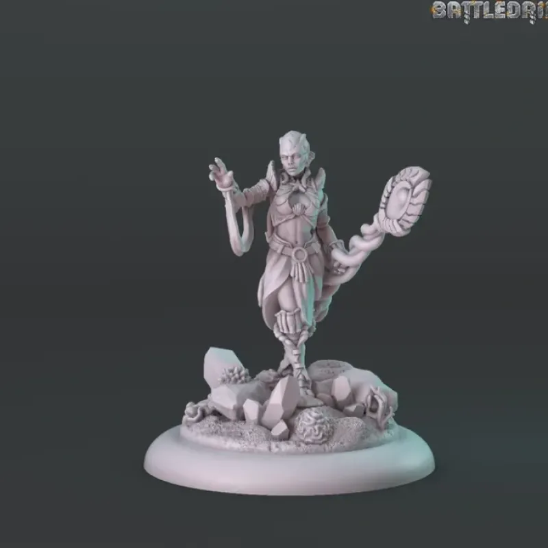 Miniature<Priestess of the Deep Abyss - Miniature Marvels: Airplane Models & Painted Dice