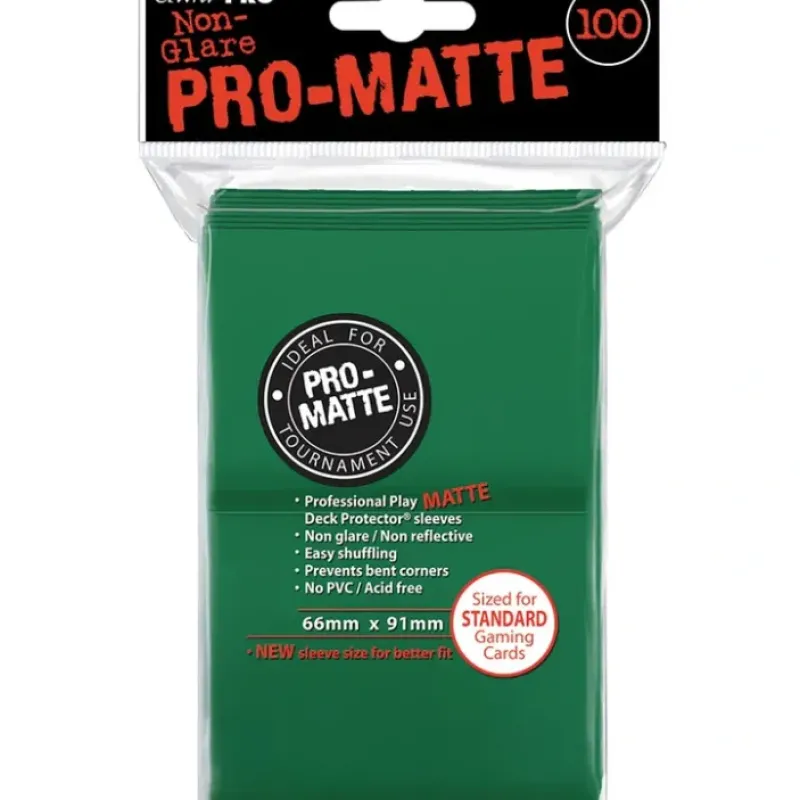 Accessories<Pro-Matte Standard Deck Protectors: Green (100) - Miniature Marvels: Airplane Models & Painted Dice
