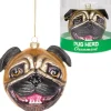 Egpull<Pug Head Dog Ornament - Christmas Holiday Art Hand-Blown Glass Archie McPhee - Miniature Marvels: Airplane Models & Painted Dice